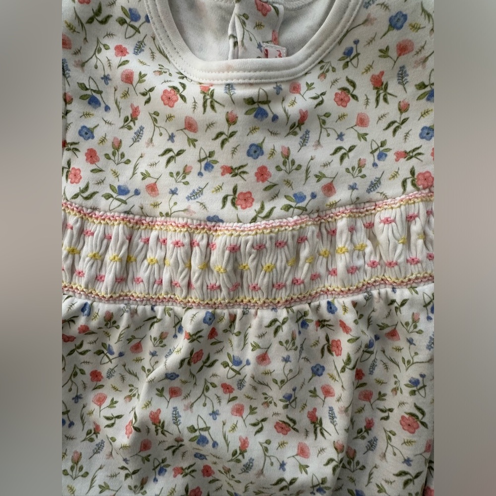 Pineapple Sunshine floral Madison Smocked Bubble, Size 12m, excellent condition - Picture 8 of 9